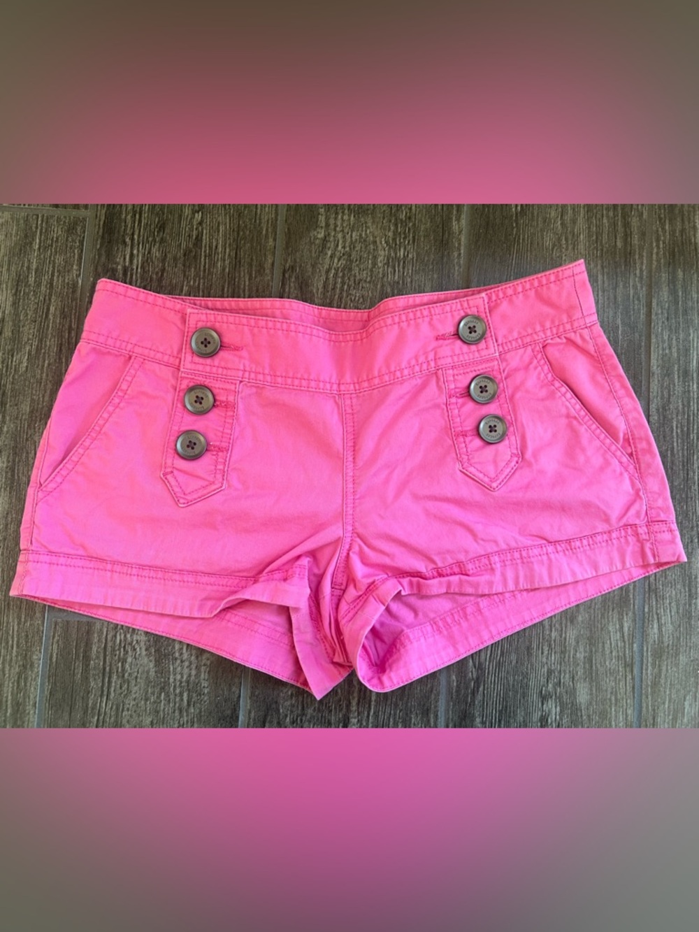 Express Hot Pink Button-Front Shorts